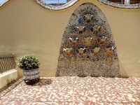 Casa Batlo  Gaudi designed house.  Back patio.