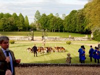 Baron's son describing hunting dogs at Chateau de Champchevrier