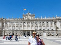 Kevin and Anna in front of Royal Palace of Madrid  Official residence of the Spanish royal family but only used for state functions.  Completed in 1764.