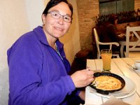 Anna enjoys her Spanish omelette : Anna Stenson