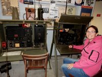 Anna checking on communications at D-Day Academy : Anna Stenson