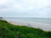 Remnants of WW2 Arromanches temporary artificial harbor  Temporary breakwaters installed on D-Day