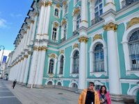 Craig and Anna in front of the Winter Palace : Anna Stenson, Craig Stenson